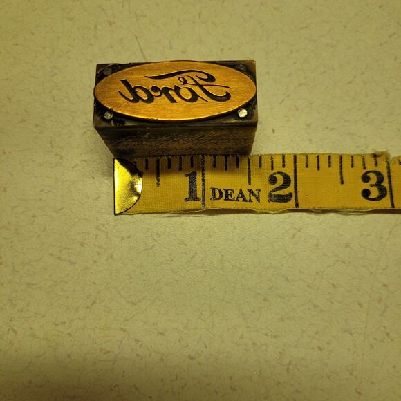 Vintage Letterpress Printing Block Ford Advertising Logo - Picture 4 of 5